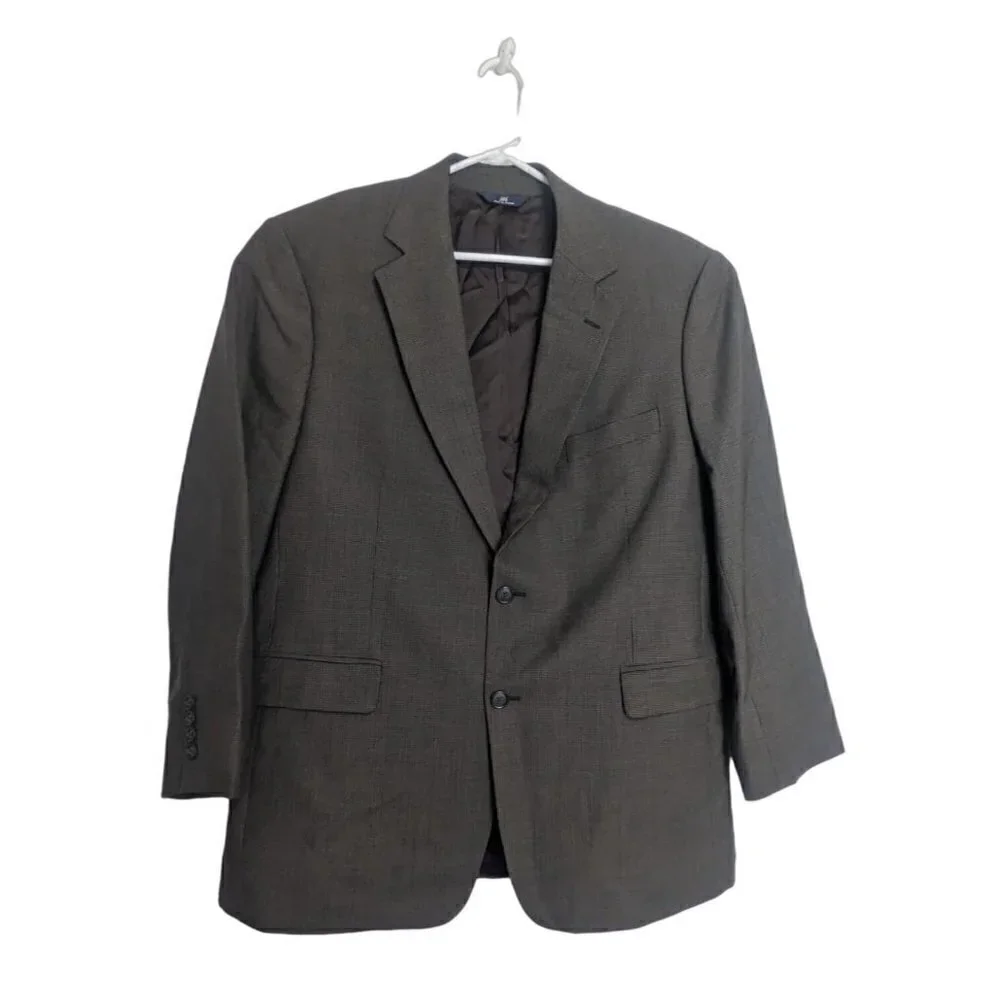 Brooks Brothers 346 Stretch Wool Men's Brown Black Houndstooth Sport Jacket 43R